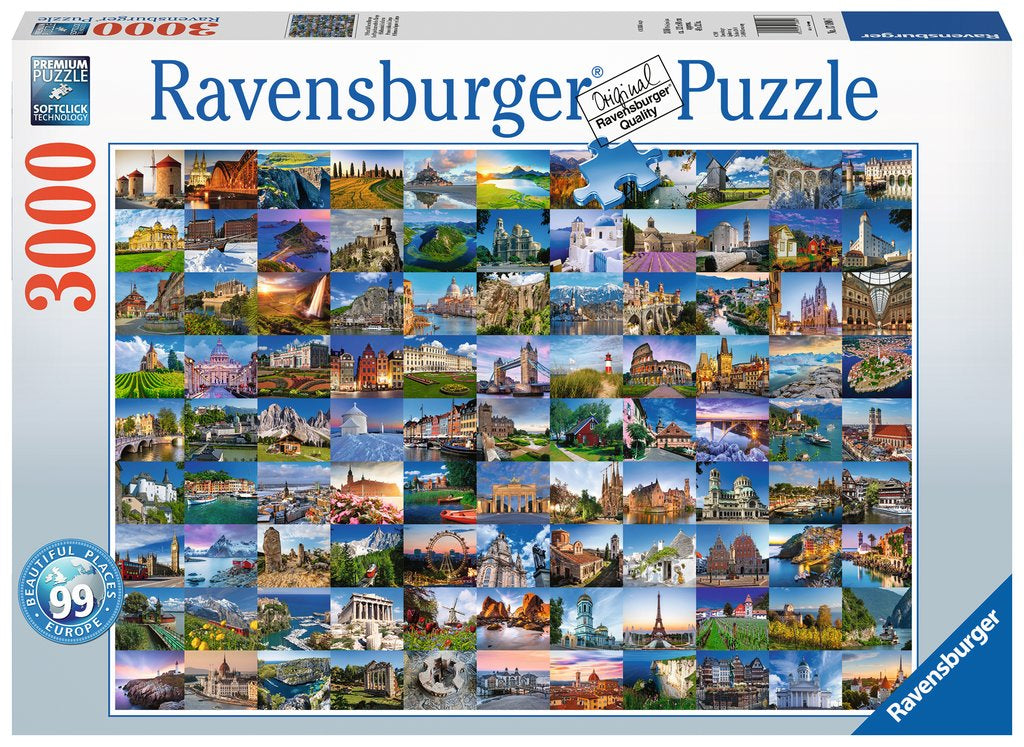 Ravensburger Puzzle 99 Schöne Orte in Europa – Logikspiel, ab 14 Jahren