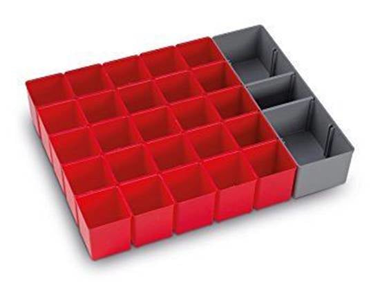 L-BOXX i-BOXX 72 Insetboxenset 26-teilig – grau/rot, Kunststoff, für L-BOXX 72