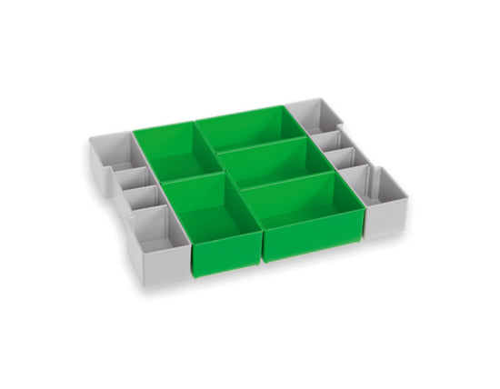 L-BOXX D3 Insetboxenset 7-teilig – grau/grün, Kunststoff, für L-BOXX 102