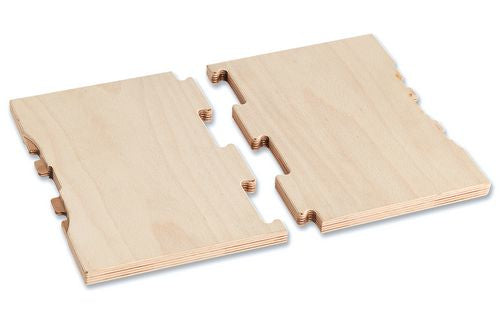L-BOXX Zweiteilige Arbeitsplatte – Stärke 14 mm, braun, Birke, B 328 × H 19 × T 458 mm, für L-BOXX