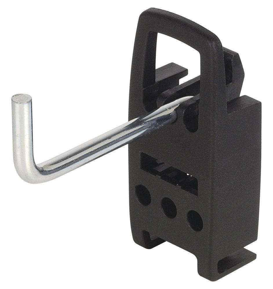 wolfcraft GmbH Wolfcraft Lochwand-Haken – 5-teilig, J-Haken, belastbar 2 kg, schwarz, B 30 × H 68 × T 30 mm, für Lochwand