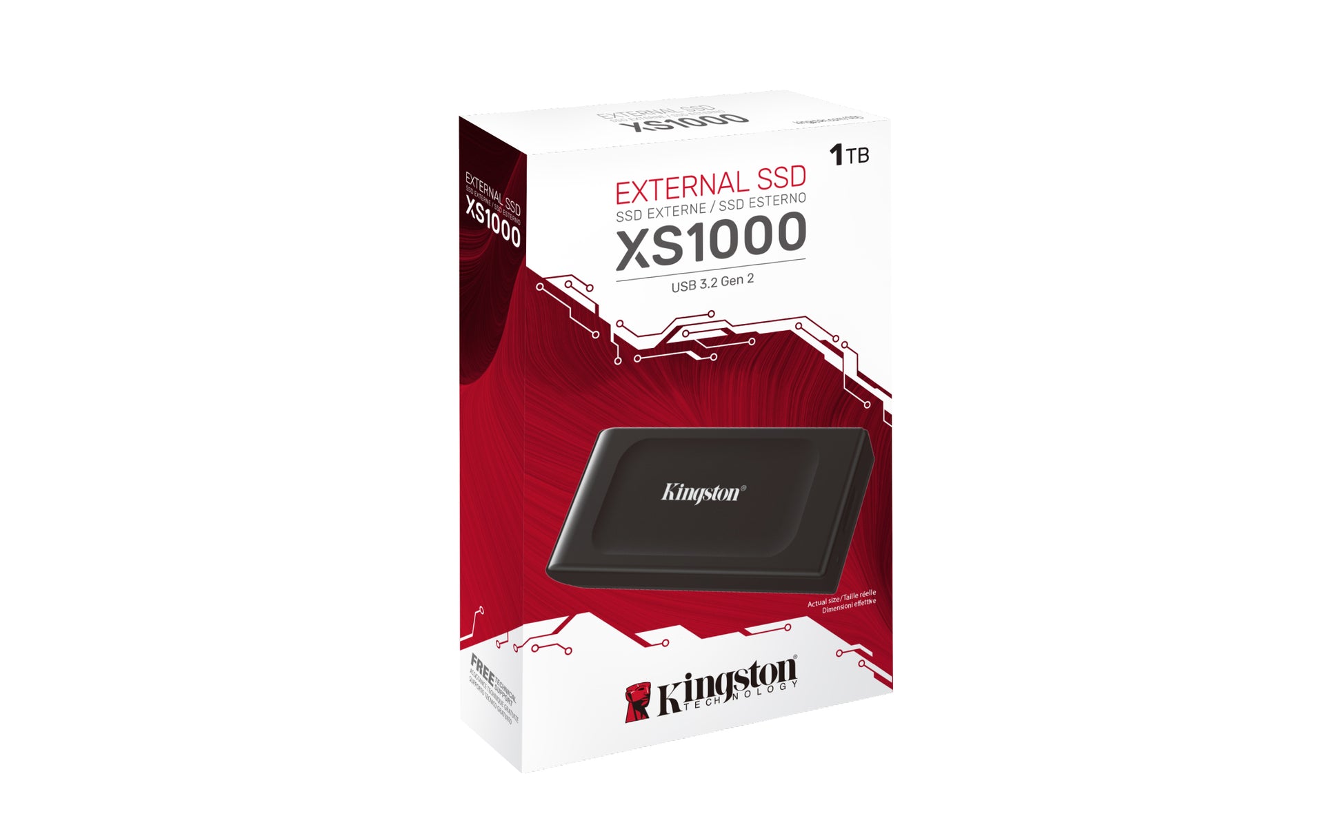 Kingston Technology Kingston XS1000 (SXS1000) – 1 TB Externes SSD, USB-C 3.2 Gen 2, 1'050 MB/s