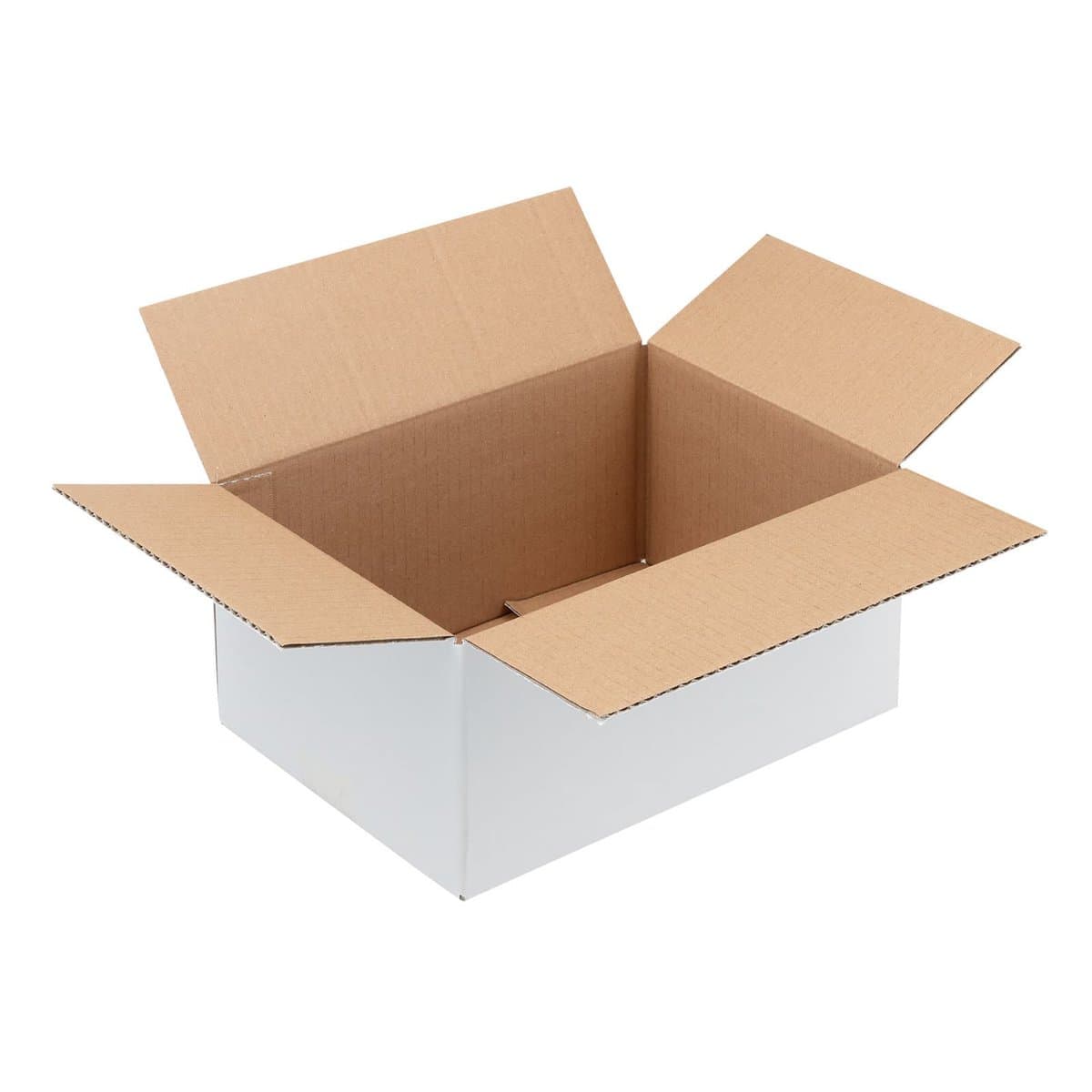 Brieger Versandkarton – 390 × 290 × 250 mm, 1-wellig, weiss