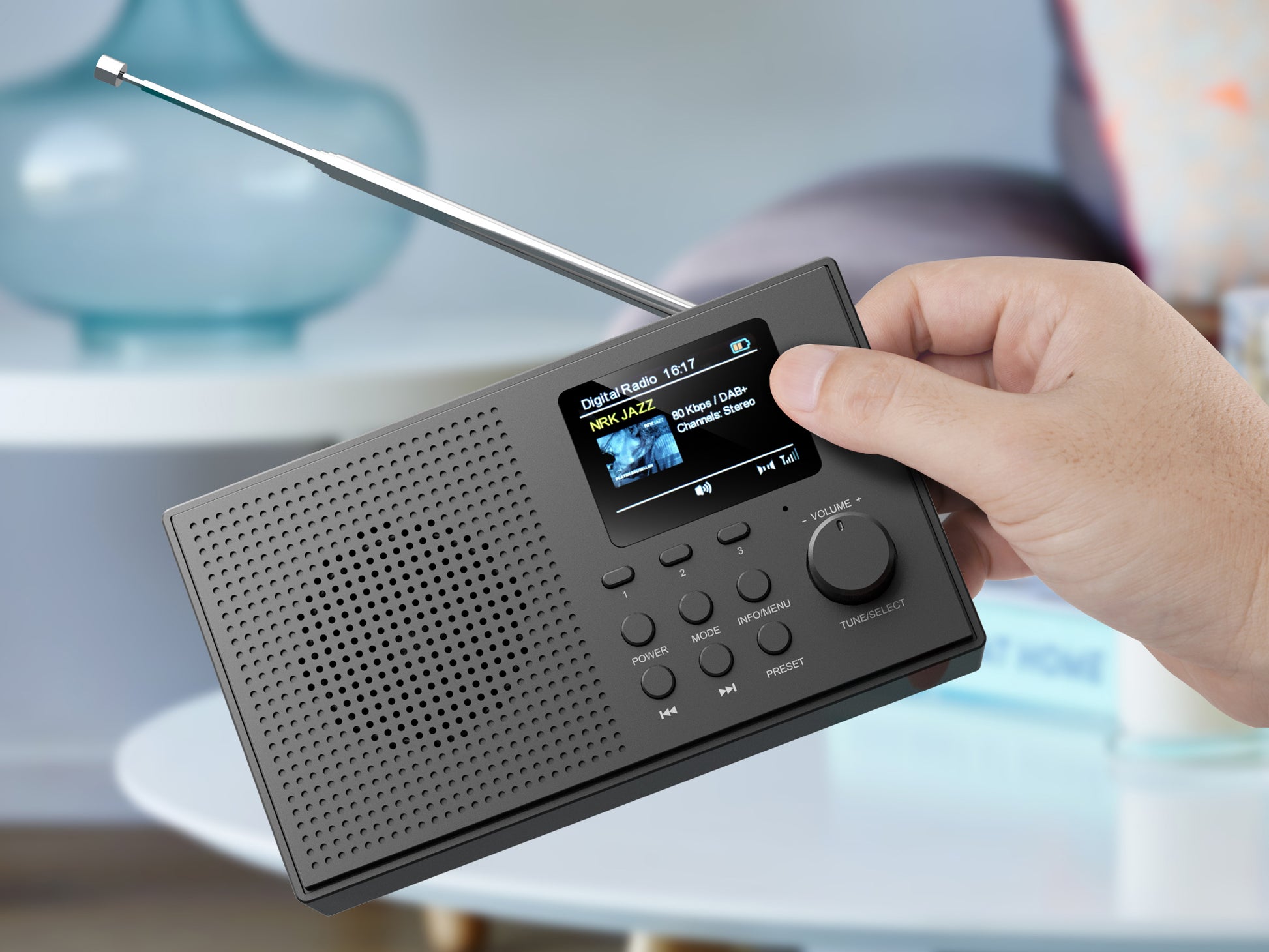 Sandberg Speaker Radio 421-39 – Tragbares DAB+ Radio, Bluetooth, Akkubetrieb