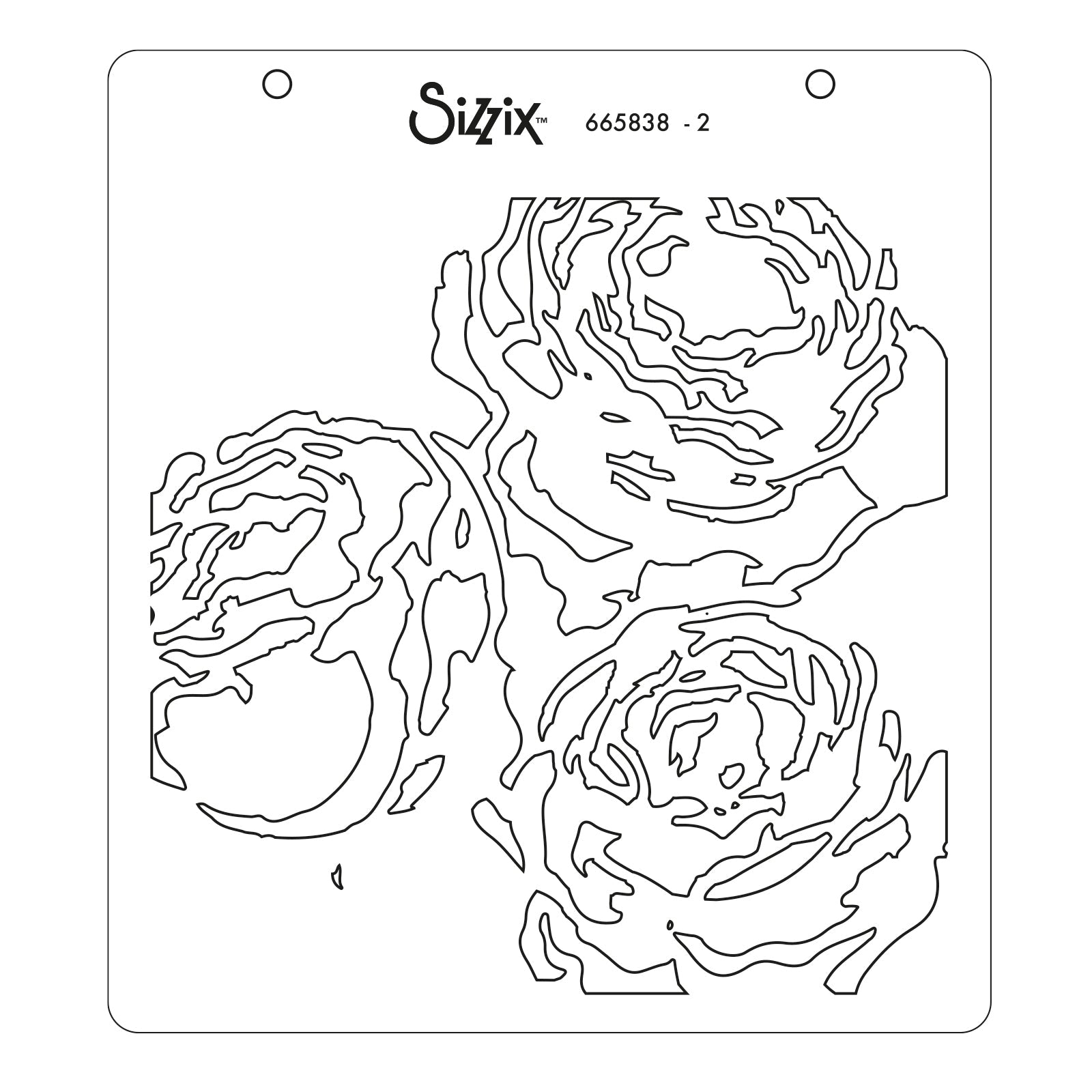 Sizzix Schablone – Pfingstrose – 150 × 150 mm