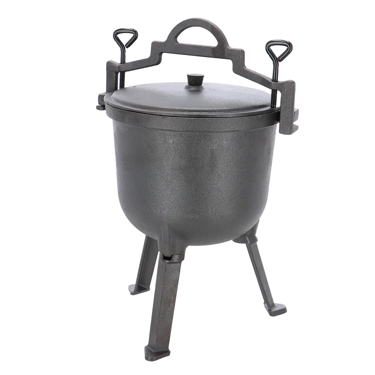 Esschert Design Kochtopf FF648 – 6,8 l, Gusseisen, für Feuer, Grillrost – Schwarz