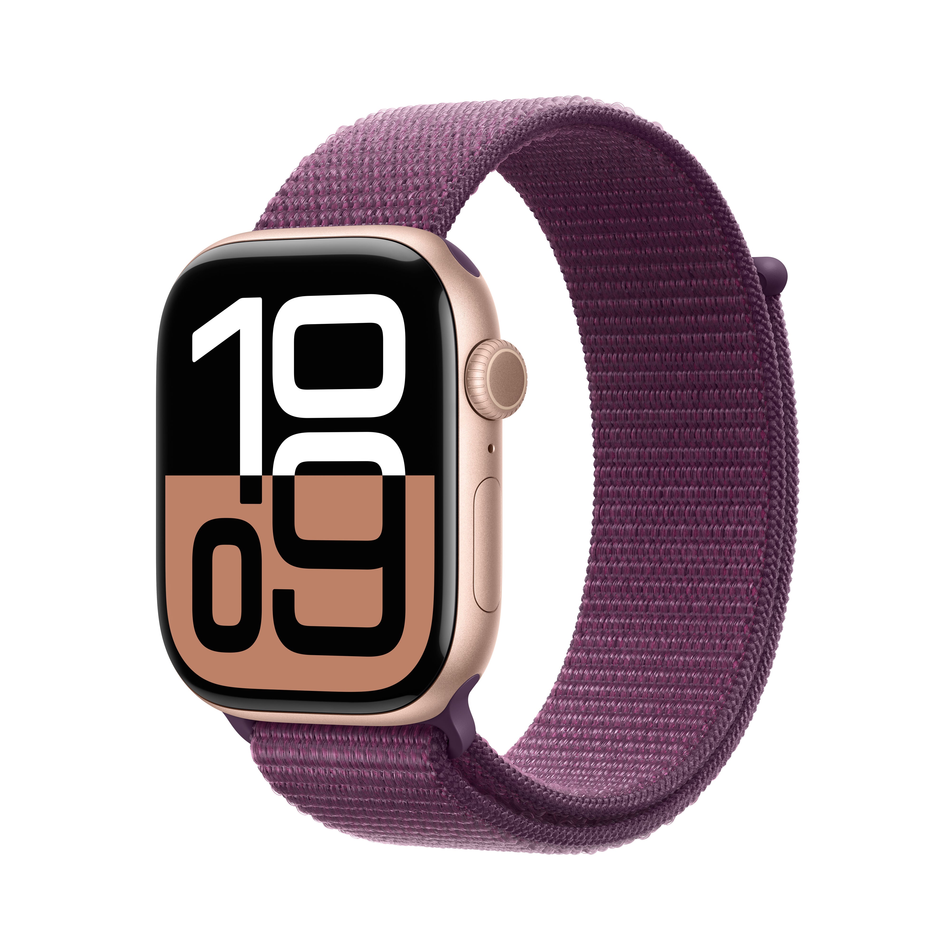 Apple Watch S10 – Smartwatch – 46 mm, GPS, OLED, 50 m, Roségold, Plum Sport Loop