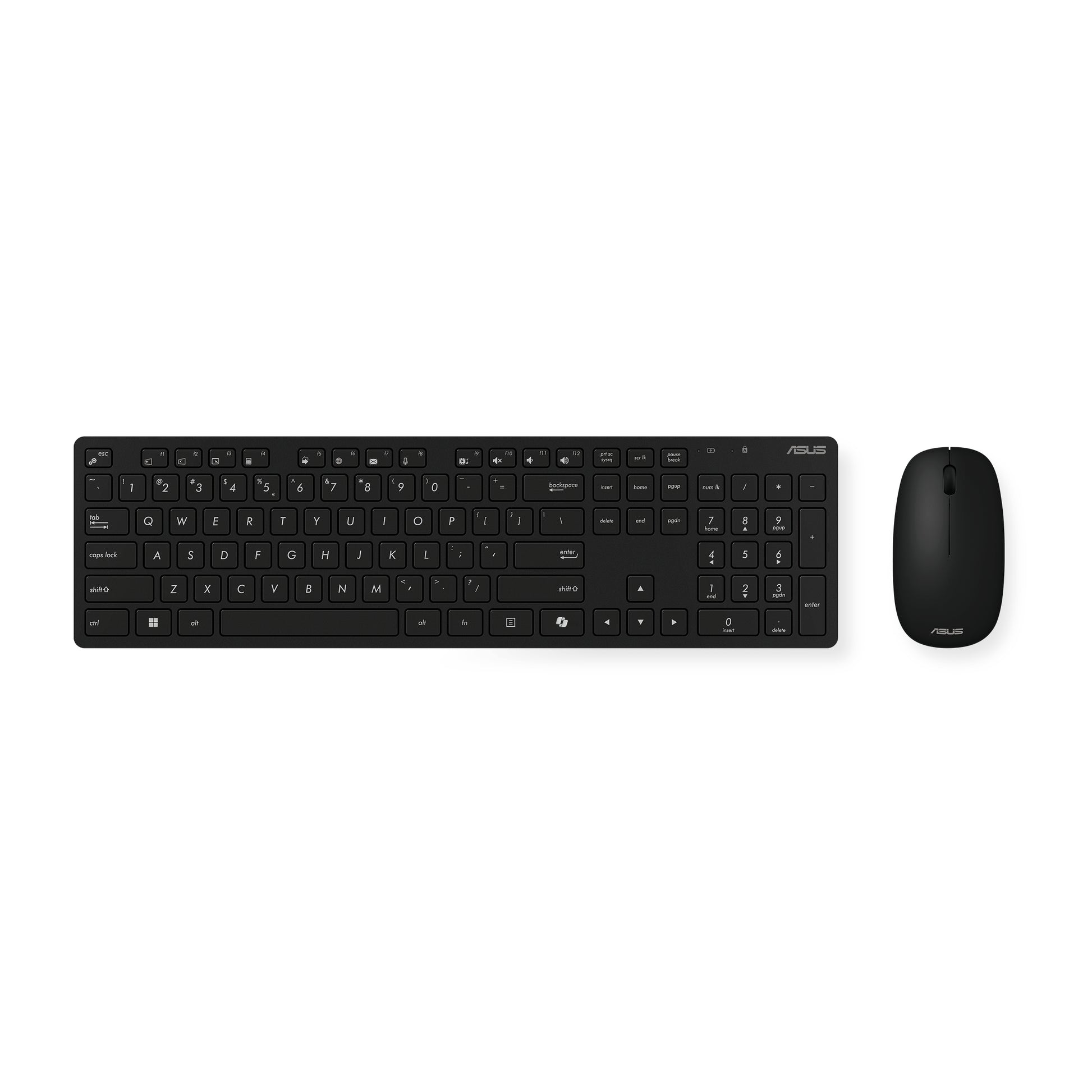 ASUS W5000 – Tastatur-Maus-Set – 2,4 GHz (Empfänger) – Optischer Schlüsselschalter – Schwarz