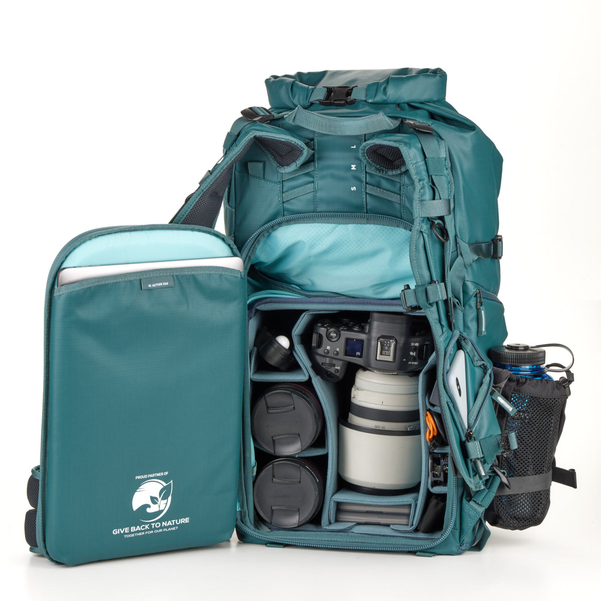 Shimoda Action X40 v2 Kamerarucksack – 40 l, Nylon – für Notebook bis 16" – Türkis