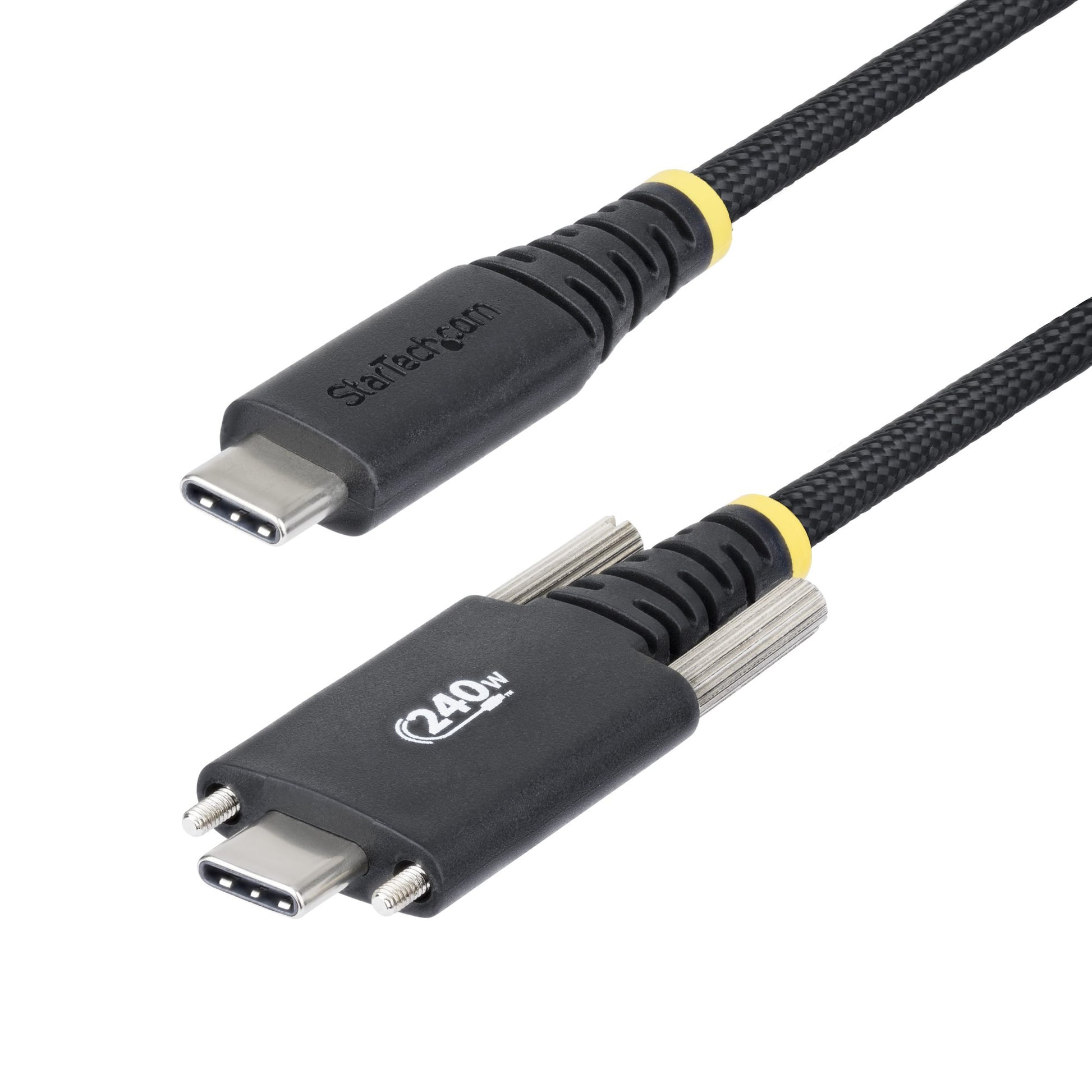 StarTech.com USB-C auf USB-C Kabel – USB 2.0 (480 Mbit/s) – 2 m – PD 240 W – Geflochten – Schwarz