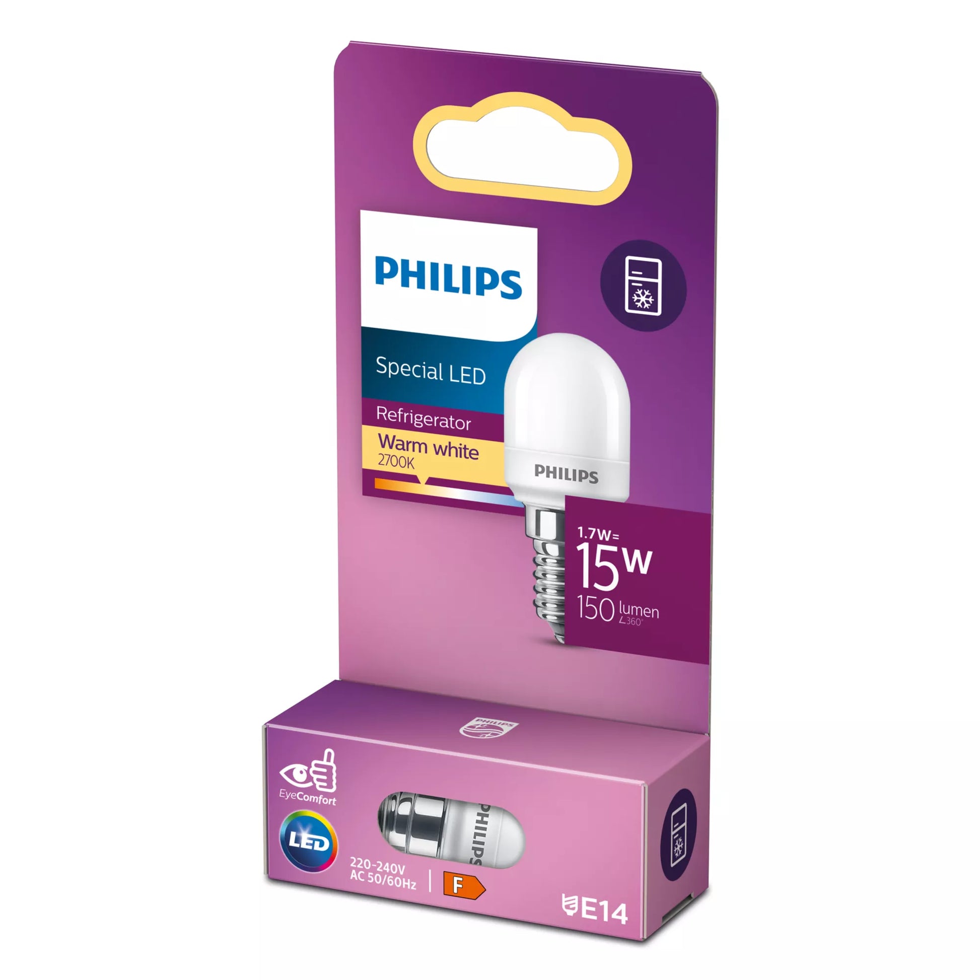 Philips by Signify Philips LED-Leuchtmittel E14 T25 – Warmweiss 2700 K, 150 lm, 1,7 W – 1 Stk.