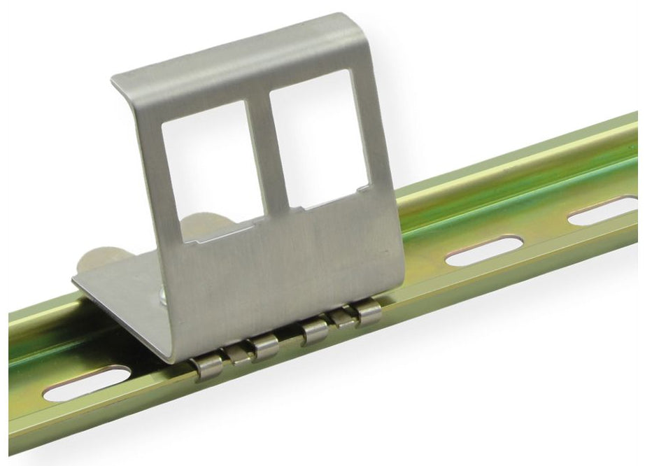 VALUE 21.99.3009 DIN-Schienen-Adapter – für Keystone-Module, Edelstahl, 48×42×51,2 mm