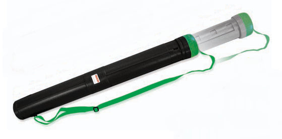 ARDA Zeichnungsrolle – Länge 70 cm, Durchmesser 7,5 cm, mit Deckel, mit Schultergurt, Schwarz/Grün, Kunststoff, 1 Stück