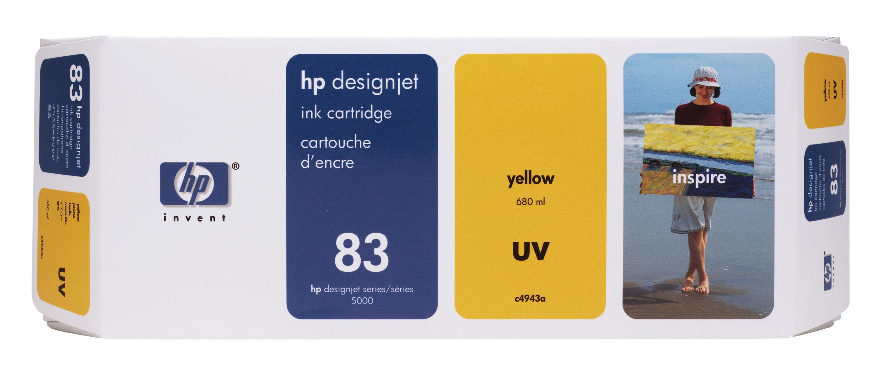 HP Tintenpatrone 83 (C4943A), Gelb, 680 ml, Original – für HP Designjet 5000
