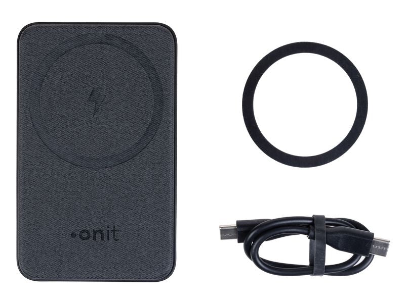 ONIT Powerbank 10000mAh Induktiv – 20 W Power Delivery, Schwarz