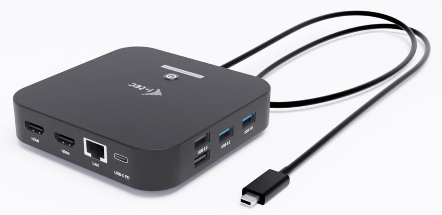 i-tec Dockingstation – USB-C, 2× HDMI, 4× USB-A, 100 W PD, GbE, 3,5 mm Audio, für Windows/Mac/ChromeOS