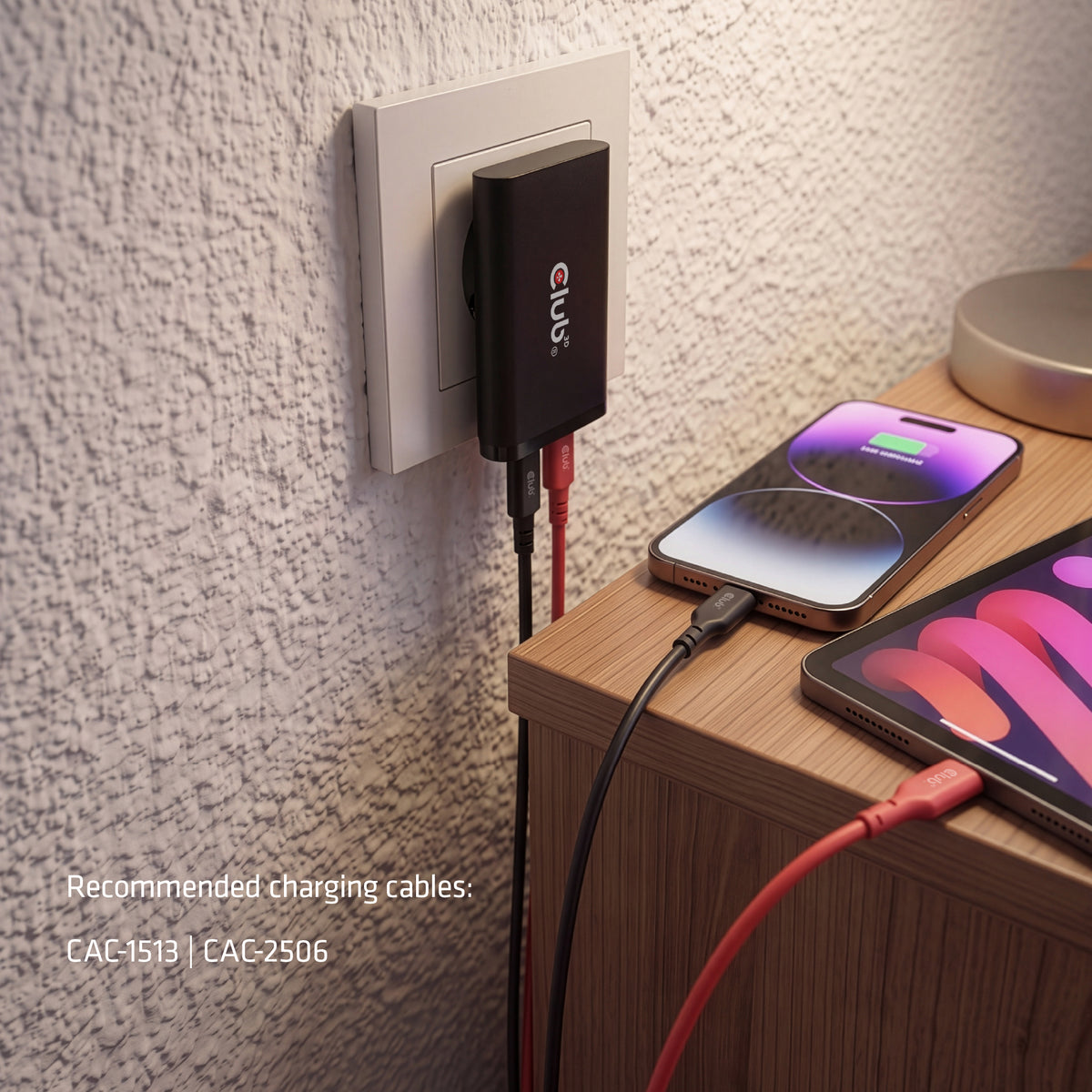 CLUB3D Club 3D CAC-1935 USB-Wandladegerät 65 W – USB-C×2 – PD 3.1, PPS, GaN – für USB-C-Geräte – schwarz