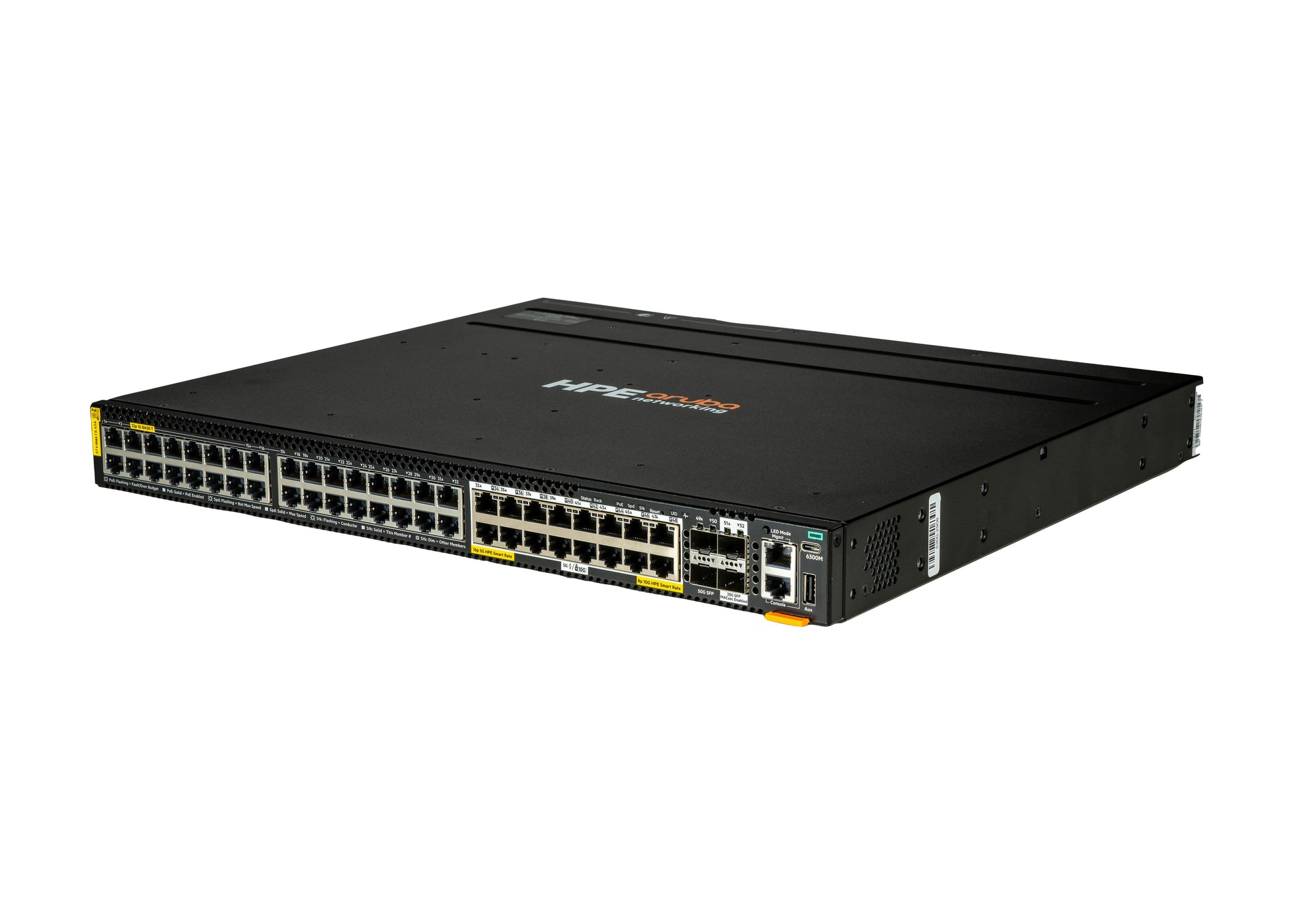 HPE Aruba Networking CX 6300M – Managed Switch – 32×GbE, 2×SFP56, 2×SFP28, PoE