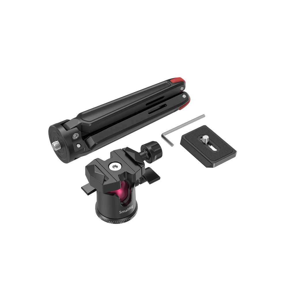 SmallRig BUT2664 Mini-Stativ – bis 23 cm, Traglast 2 kg, Kugelkopf, 3/8" – Schwarz