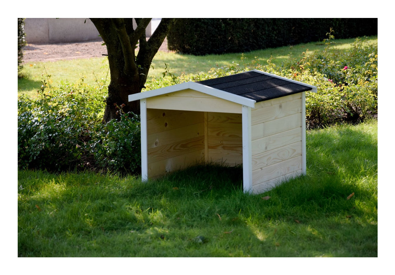 Dobar Oslo Mähroboter-Garage Spitzdach – Pinienholz – Braun – 680 × 520 × 760 mm