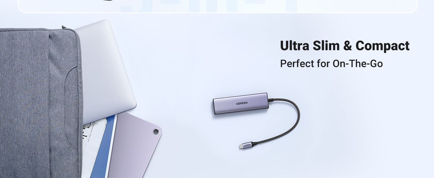 UGREEN 15596 Multiport-Adapter – USB-C, 1× HDMI, 3× USB-A, 1× USB-C, 100 W PD, für Windows/Mac/ChromeOS