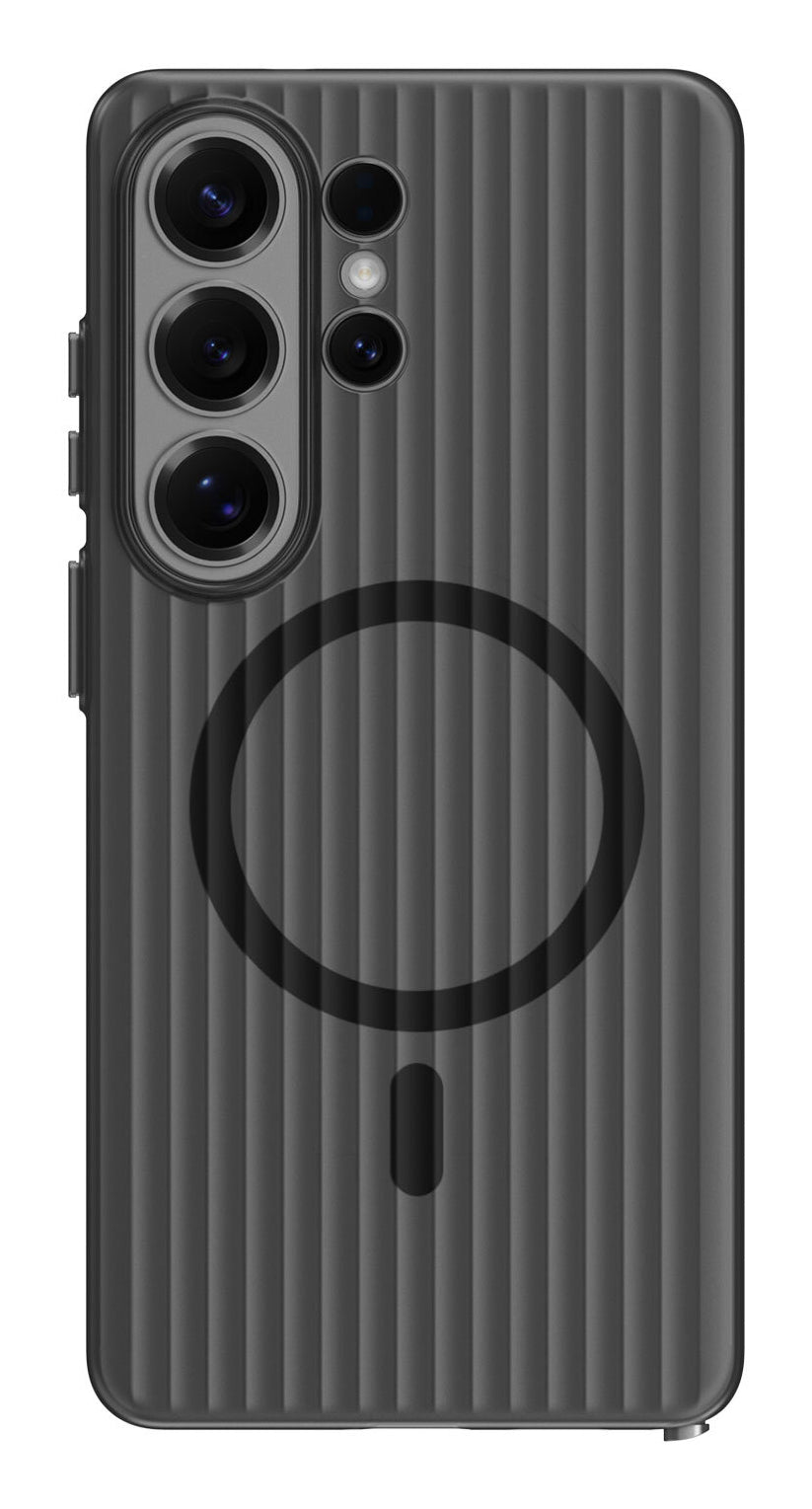 4smarts Design Case Aero Backcover – für Samsung Galaxy S26 Ultra, MagSafe, PC, Schwarz, Gerippt