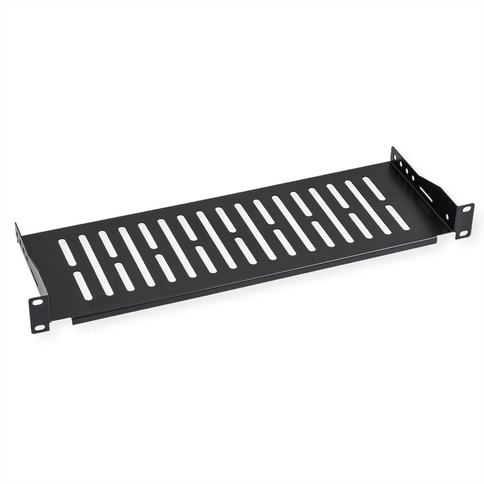 VALUE Rack-Regalboden 19" – Festeinbau – 1U – 485 × 150 × 44 mm – 10 kg – Schwarz – 1 Stk.