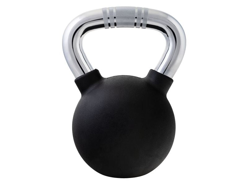 KOOR Kettlebell – 16 kg – Ø 18 cm, H 28 cm – Gummi, Schwarz