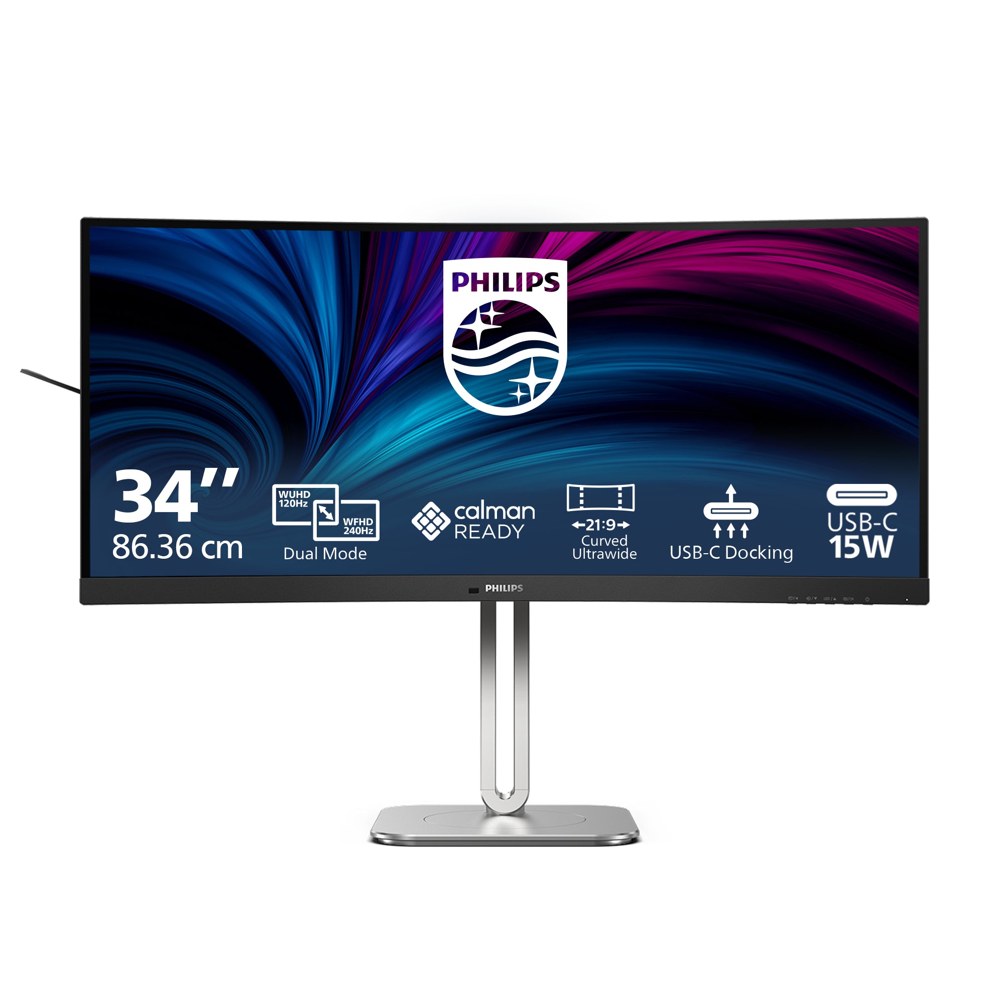 Philips 34B2U5900C/00 – 34" Curved, 5120 × 2160, VA, 120 Hz, USB-C 140 W, KVM, LAN, DisplayHDR 400