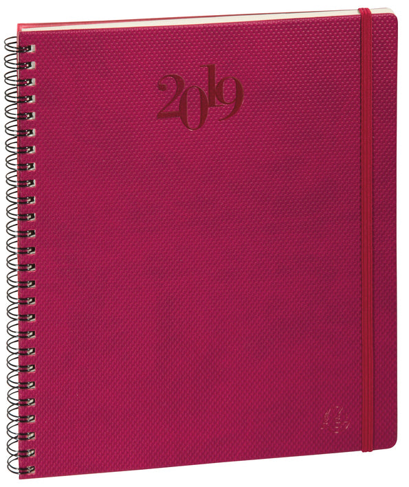 Exacompta Eurotime 22S – Wochenagenda 2019, 1 Woche/2 Seiten, 18,0 × 22,5 cm, Spiralbindung, Gummiband