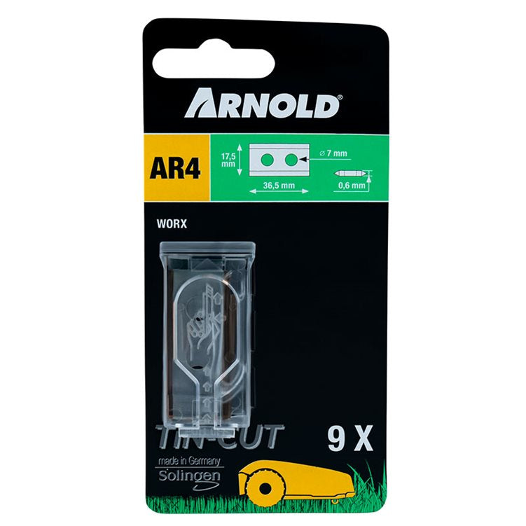 Arnold Rasenmäherklinge 36,5 × 0,63 mm – 9 Stk – für WORX Landroid (WG754E, WG791E, WG794E u. a.)