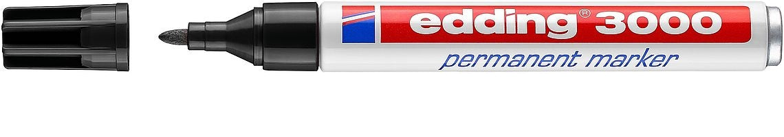 Edding 3000 Permanentmarker – Rundspitze 1,5–3 mm – Schwarz – 10er-Pack