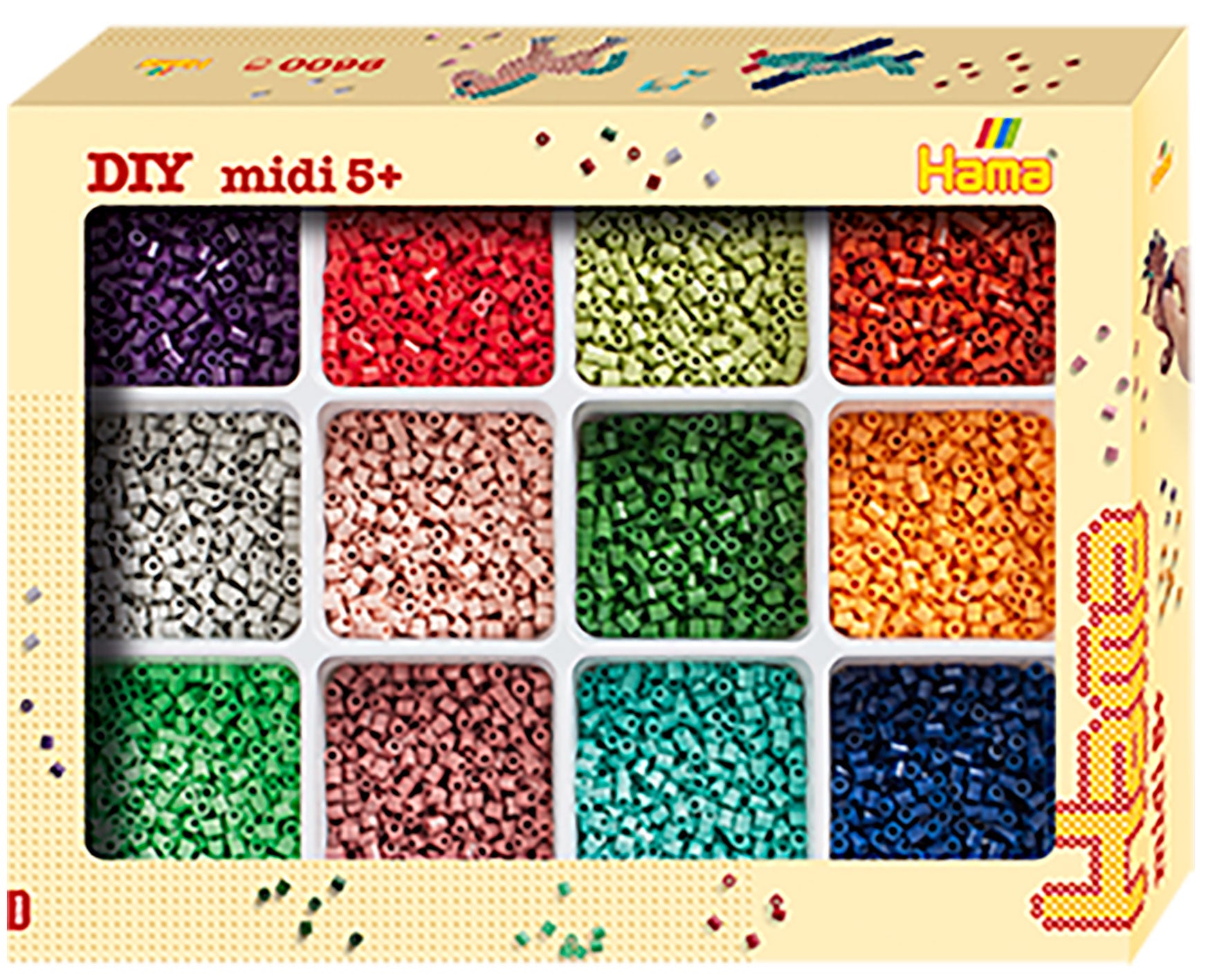 Hama Bügelperlen Medium, Mehrfarbig, 9'600 Stk, Box, Kunststoff, ab 5 Jahren