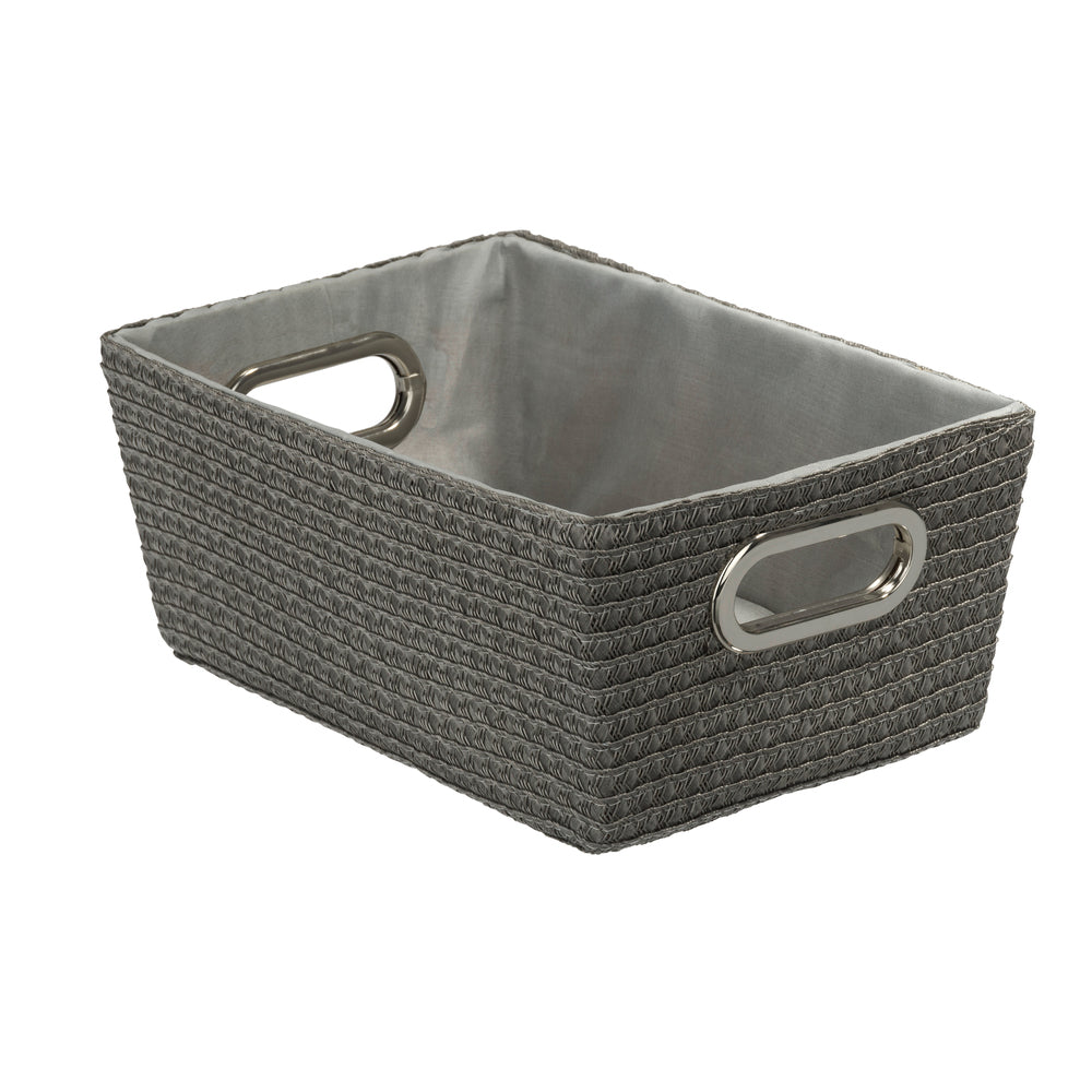 WENKO Aufbewahrungsbox – Kunststoff (Polyurethan/Polyvinylchlorid), 28×19,5×12 cm, Grau
