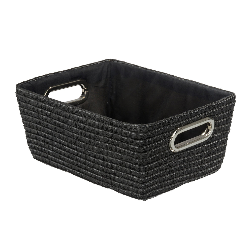 Wenko Aufbewahrungsbox (Bad) – Polypropylen (PP), 28×12×19,5 cm, Schwarz/Chrom