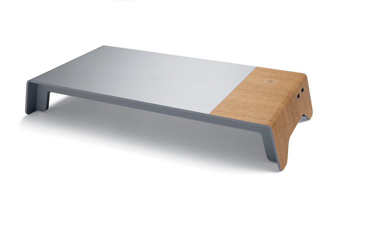 Sigel Smartstyle – Monitorhalterung, 5 kg, Induktionsladefunktion, USB-Anschlüsse, Silber