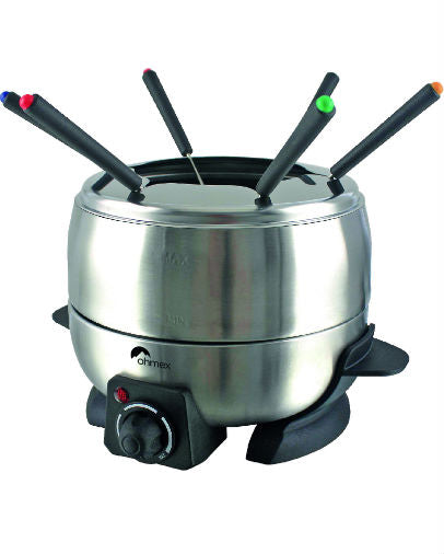 Ohmex Fondue-Set 1000S – Edelstahl, 2 l, 6 Personen/6 Gabeln, Netzbetrieb