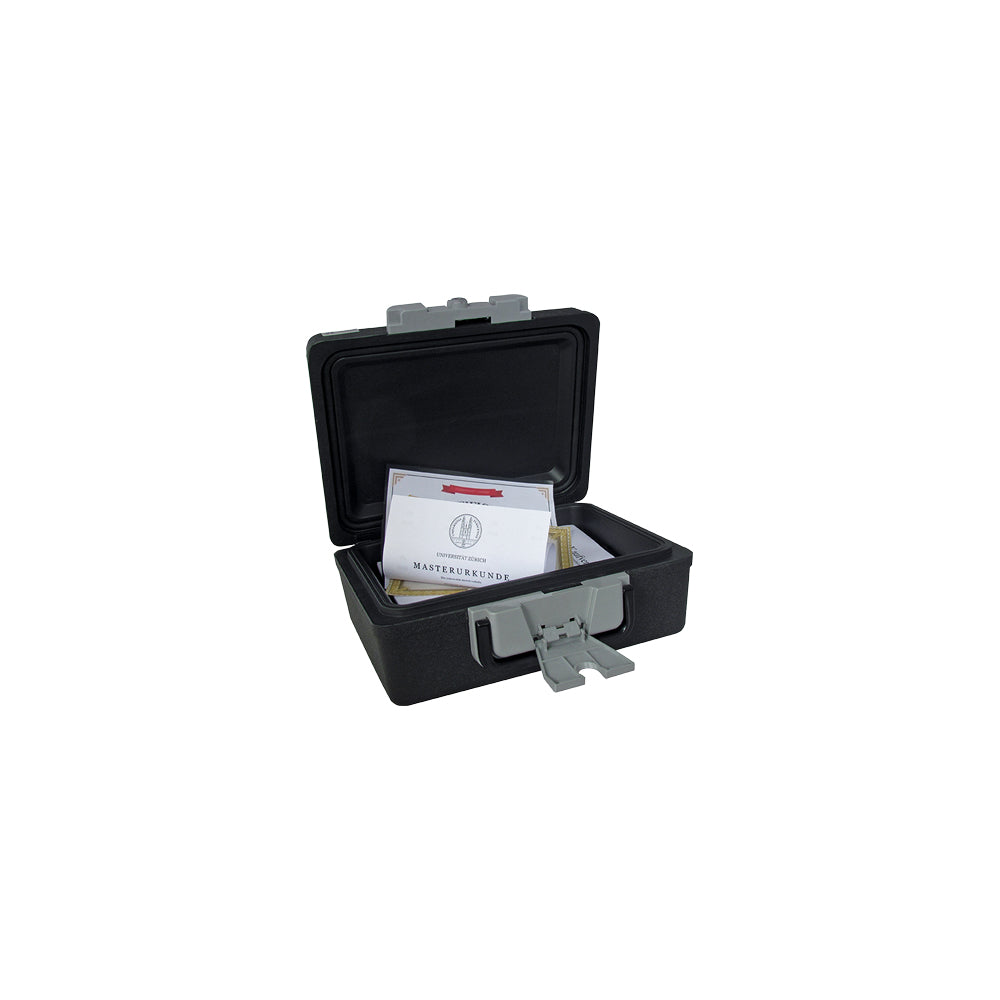 Rieffel Feuerschutzbox SecurityCase 6 A17731 – Schlüsselschloss – 6,4 l – Feuerschutz 30 min – Schwarz