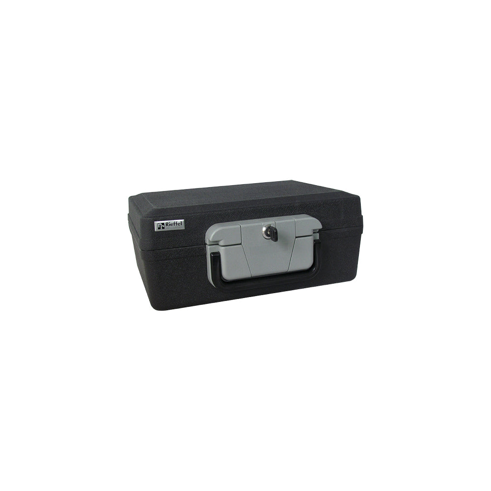 Rieffel Feuerschutzbox SecurityCase 6 A17731 – Schlüsselschloss – 6,4 l – Feuerschutz 30 min – Schwarz