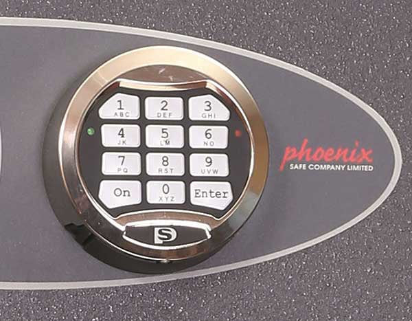 Phoenix Safe Co. Phoenix Tresor HS6071E – Elektronikschloss – 80 l – Feuerschutz 30 min – Boden-/Wandmontage – Graphitgrau