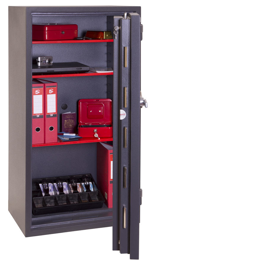 Phoenix Safe Co. Phoenix Wandtresor MERCURY HS2054E – Elektronikschloss – 197,0 l – Feuerfest – Wandmontage – Graphitgrau