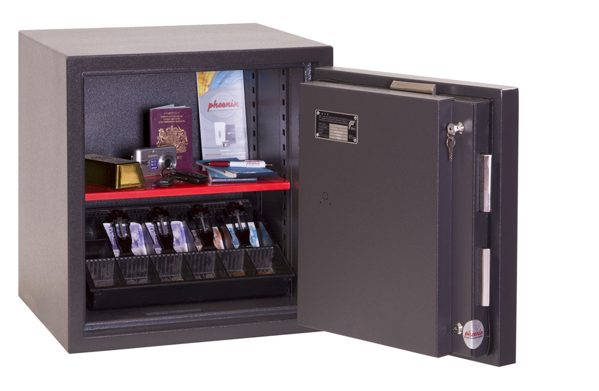 Phoenix Safe Co. Phoenix Tresor ELARA HS3551K – Schlüsselschloss – 56 l – Feuerfest – Boden-/Wandmontage – Graphitgrau