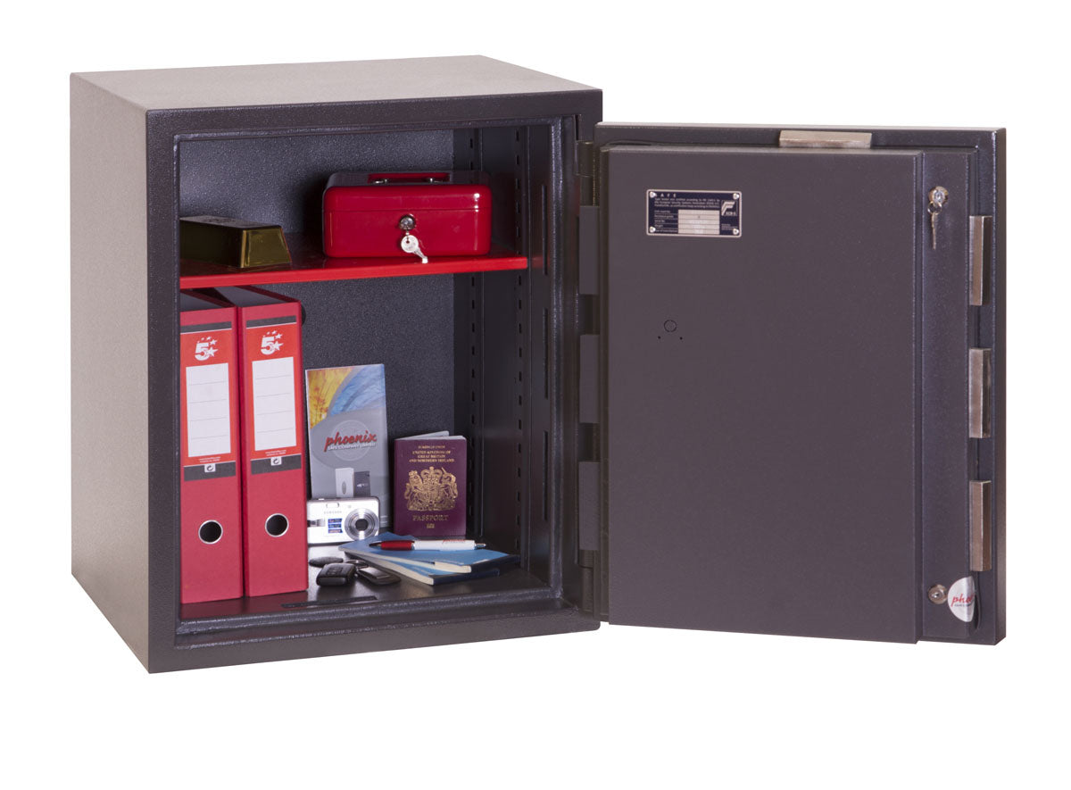 Phoenix Safe Co. Phoenix Wandtresor Mercury HS2052E – Elektronikschloss – 69 l – Feuerfest – Wandmontage – Graphitgrau