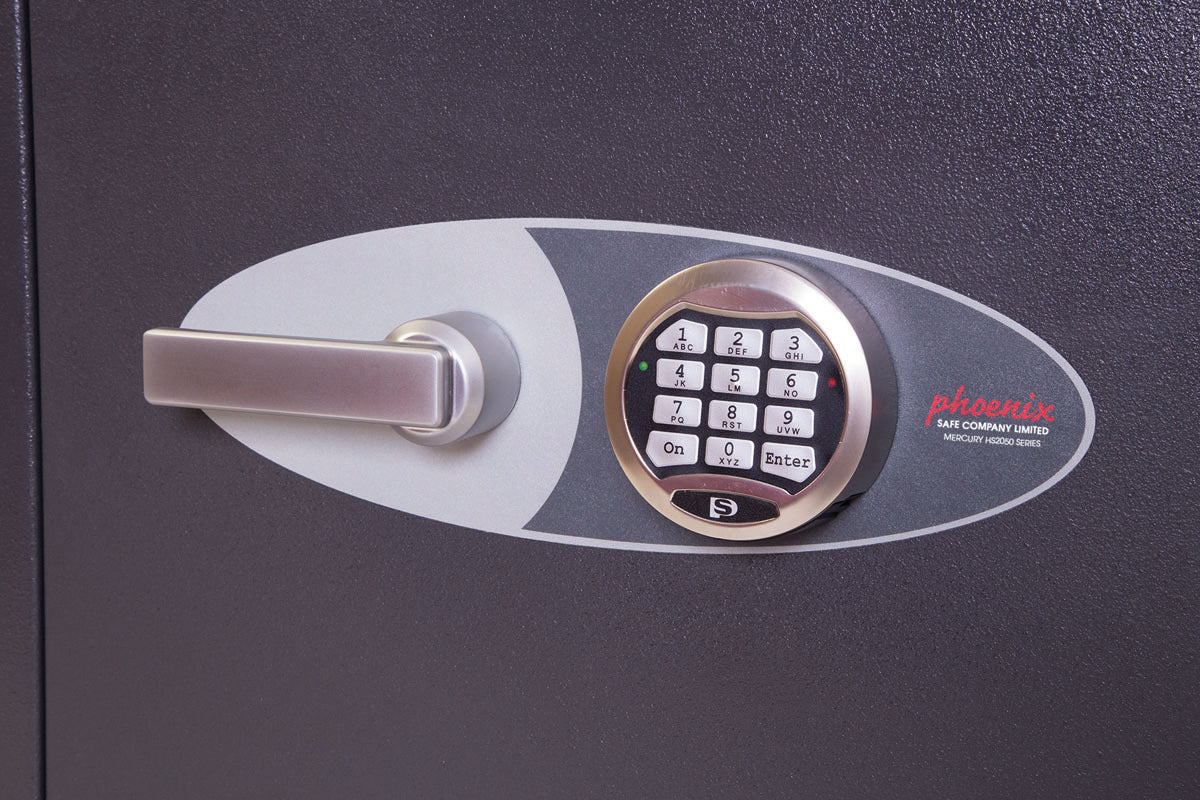 Phoenix Safe Co. Phoenix Wandtresor MERCURA HS2053E – Elektronikschloss – 110 l – feuerfest – Wandmontage – Graphitgrau