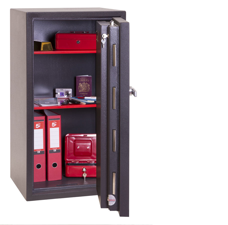 Phoenix Safe Co. Phoenix Wandtresor MERCURA HS2053E – Elektronikschloss – 110 l – feuerfest – Wandmontage – Graphitgrau