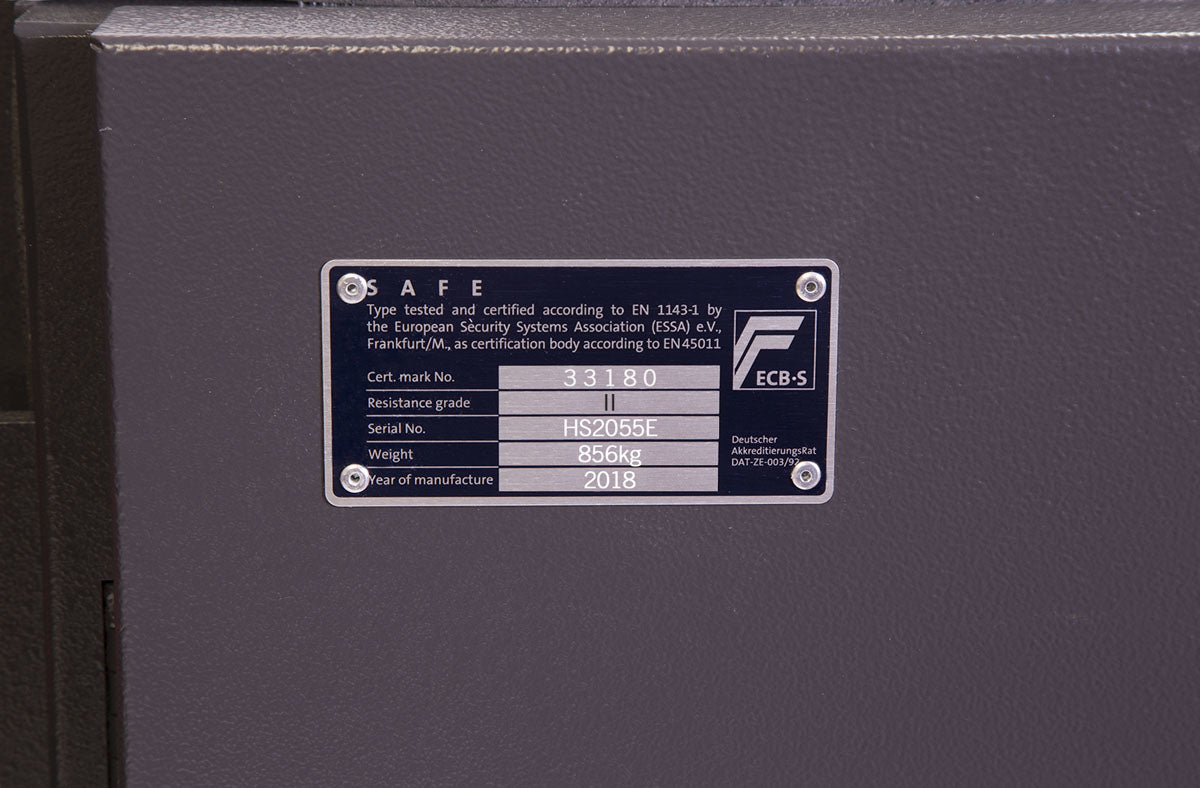 Phoenix Safe Co. Phoenix Wandtresor Mercury HS2055E – Elektronikschloss – 330 l – Feuerfest – Wandmontage – Graphitgrau