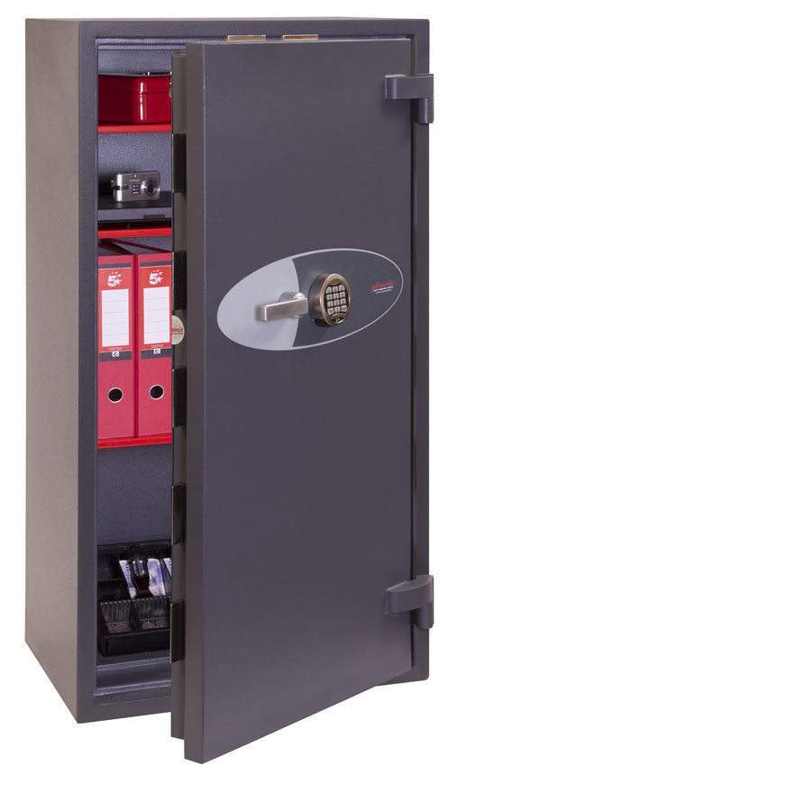 Phoenix Safe Co. Phoenix Wandtresor Elara HS3554E – Elektronikschloss – 197 l – Feuerfest – Wandmontage – Graphitgrau
