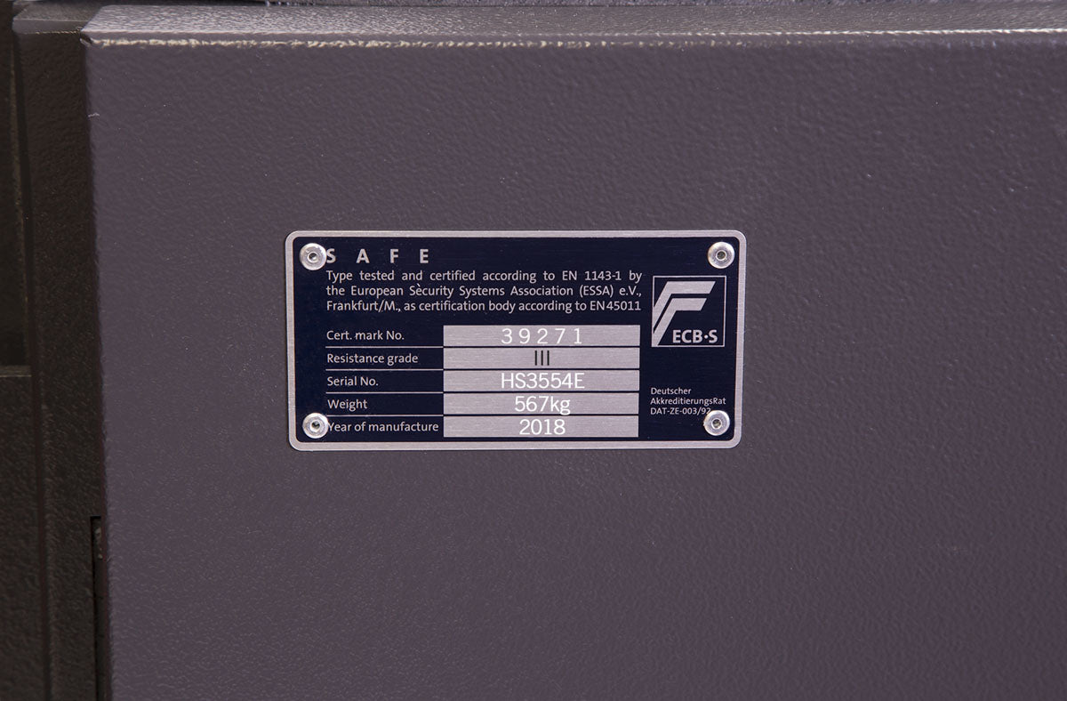 Phoenix Safe Co. Phoenix Wandtresor Elara HS3554E – Elektronikschloss – 197 l – Feuerfest – Wandmontage – Graphitgrau