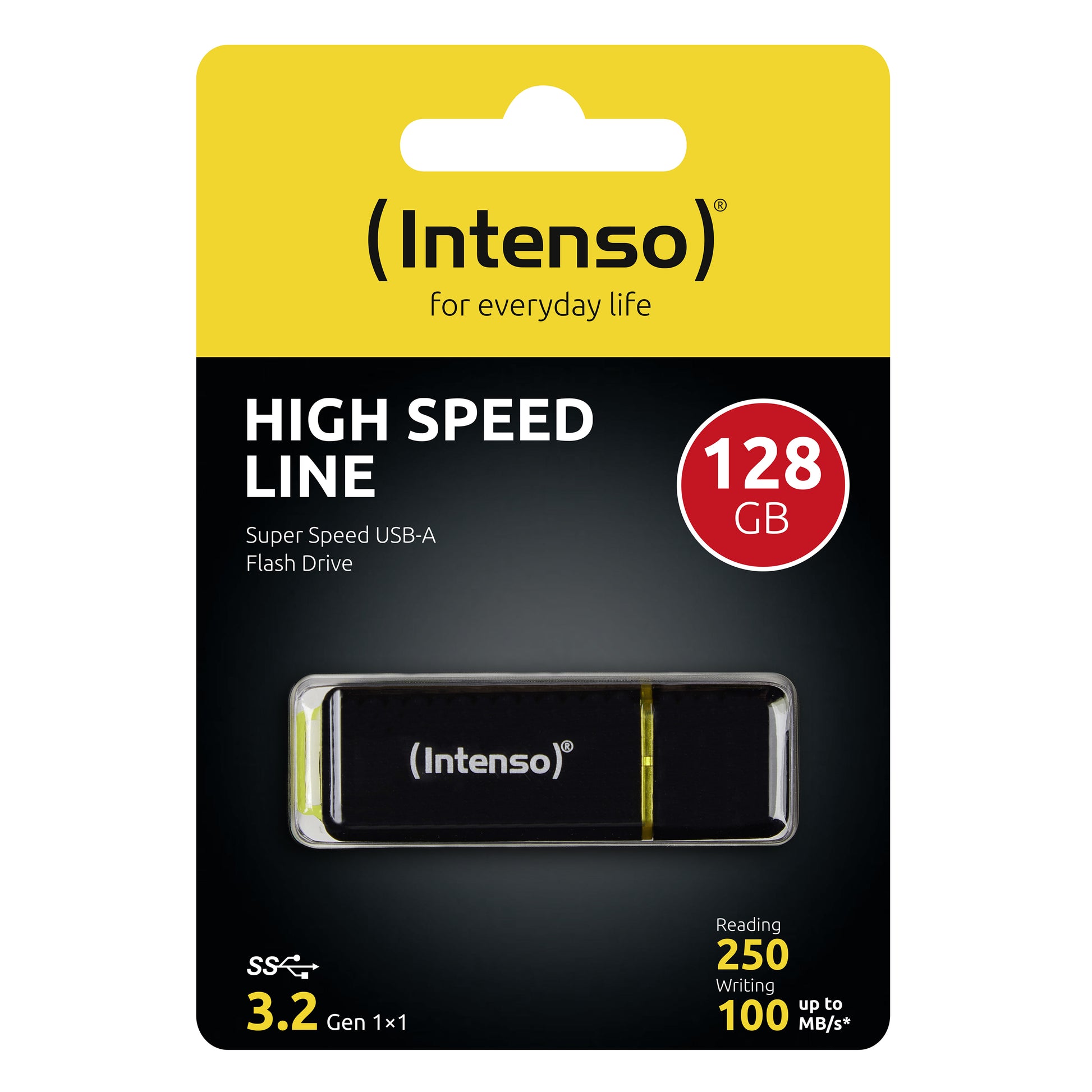 Intenso High Speed Line 3537491 USB-Stick 128 GB – USB-A USB 3.2 Gen 1, 250/100 MB/s, mit Kappe