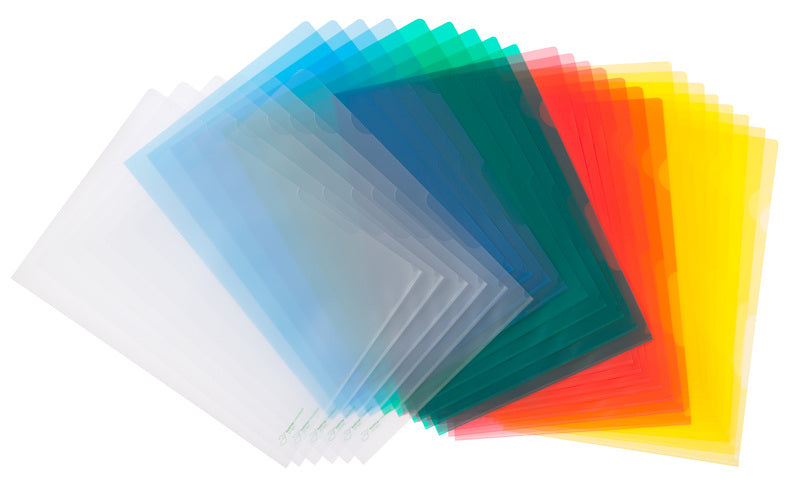 Kolma Sichtmappe A4 – 100 Hüllen, farbig sortiert, Kunststoff, blendfrei, 90 µm